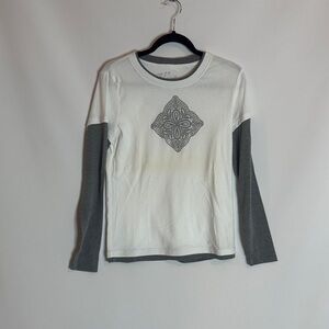 Made for Life White and Gray Long Sleeve T-Shirt